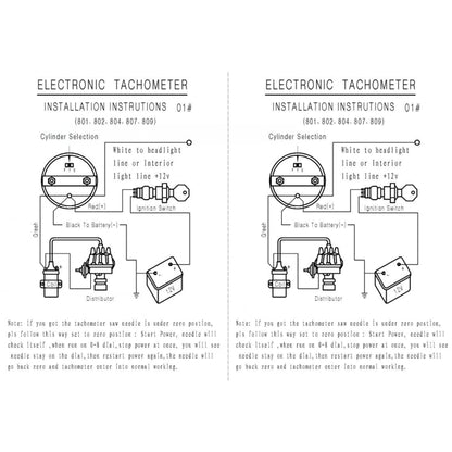 B3076 3.75 inch 12V Car Modified Tachometer - Electrical Instruments by PMC Jewellery | Online Shopping South Africa | PMC Jewellery