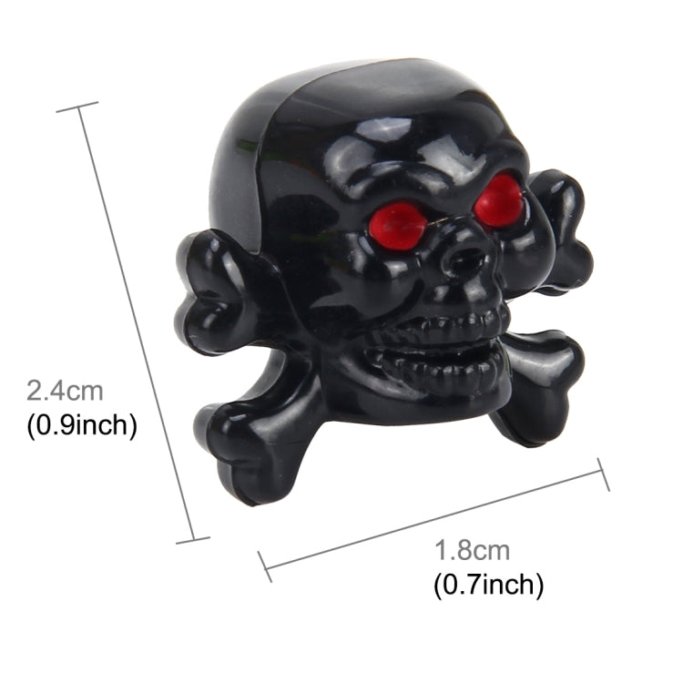 4 PCS Universal Skull Shape Gas Cap Mouthpiece Cover Gas Cap Tire Cap Car Motor Bicycle Tire Valve Caps(Black) - Tire Valve Caps by PMC Jewellery | Online Shopping South Africa | PMC Jewellery | Buy Now Pay Later Mobicred