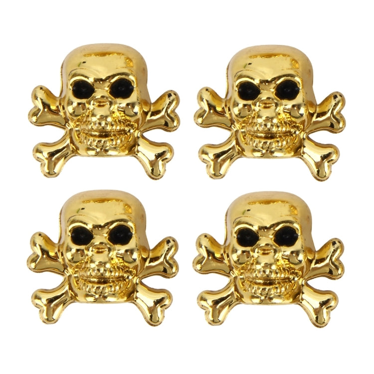 4 PCS Universal Skull Shape Gas Cap Mouthpiece Cover Gas Cap Tire Cap Car Motor Bicycle Tire Valve Caps(Gold) - Tire Valve Caps by PMC Jewellery | Online Shopping South Africa | PMC Jewellery | Buy Now Pay Later Mobicred