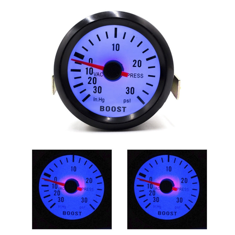 52mm 12V Universal Car Modified LED Blue Light Turbo Boost Gauge - Clocks & Car Meters by PMC TechLife | Online Shopping South Africa | PMC TechLife