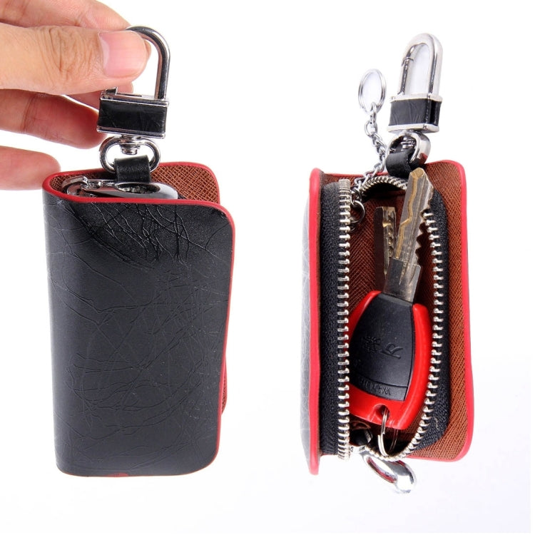 Universal Leather Roots Texture Waist Hanging Zipper Wallets Key Holder Bag (No Include Key)(Red) - Car Key Cases by PMC TechLife | Online Shopping South Africa | PMC TechLife | Buy Now Pay Later Mobicred