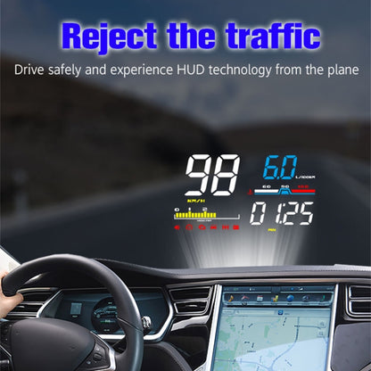 D5000 OBD2 5 inch Vehicle-mounted Head Up Display Security System, Support Car Speed / Engine Revolving Speed Display / Water Temperature / Battery Voltage / Detection and Elimination Fault Code - Head Up Display System by PMC Jewellery | Online Shopping South Africa | PMC Jewellery | Buy Now Pay Later Mobicred