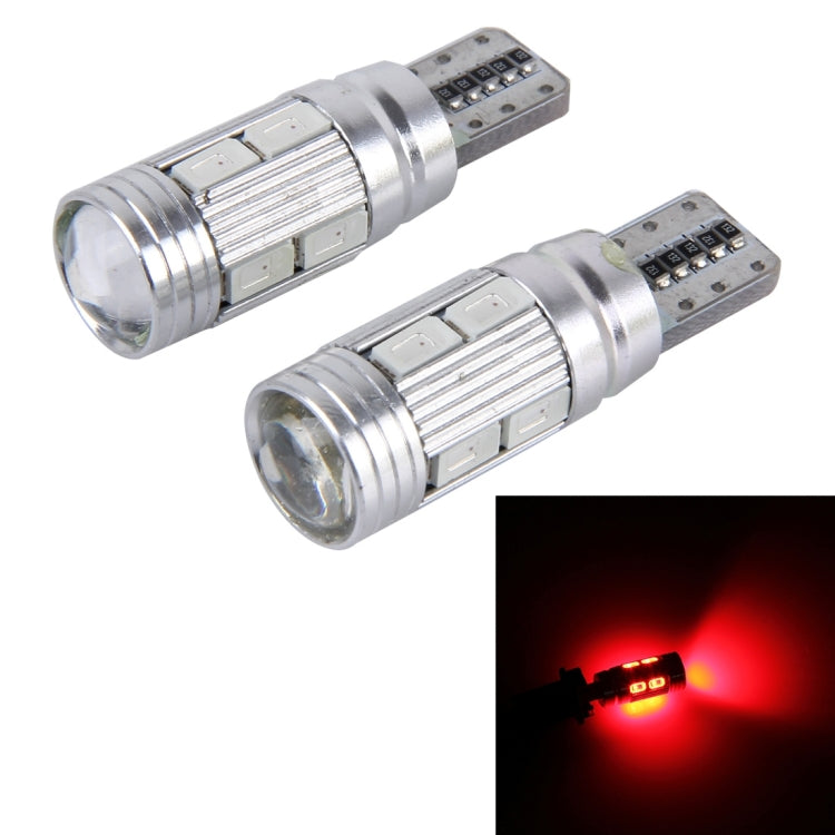 2 PCS T10 6W 10 SMD 5630 LED Error-Free Canbus Car Clearance Lights Lamp, DC 12V(Red Light) - Clearance Lights by PMC Jewellery | Online Shopping South Africa | PMC Jewellery | Buy Now Pay Later Mobicred