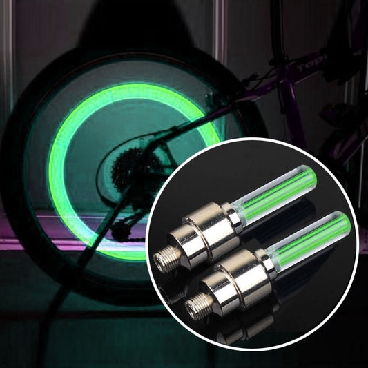 2 PCS Wheel Tyre Lamp With Battery for Car / Motorbike / Bike(Green Light) - Decorative Lights by PMC Jewellery | Online Shopping South Africa | PMC Jewellery | Buy Now Pay Later Mobicred