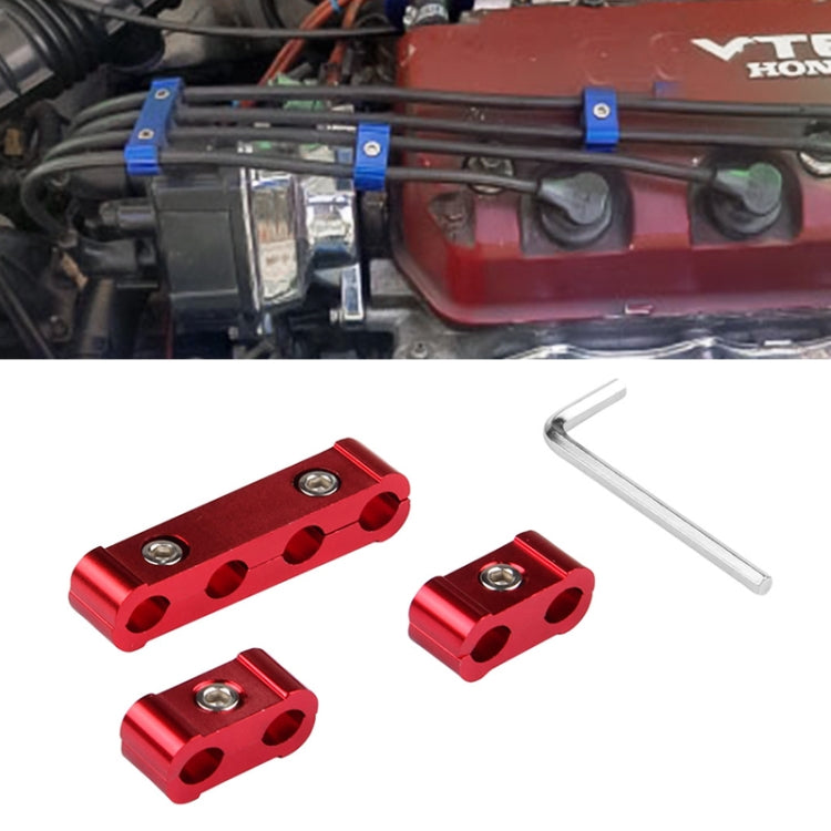 3 PCS Aluminum Engine Spark Plug Wire Separator Divider Organizer Clamp Kit (Red) - Booster Cable & Clip by PMC TechLife | Online Shopping South Africa | PMC TechLife | Buy Now Pay Later Mobicred