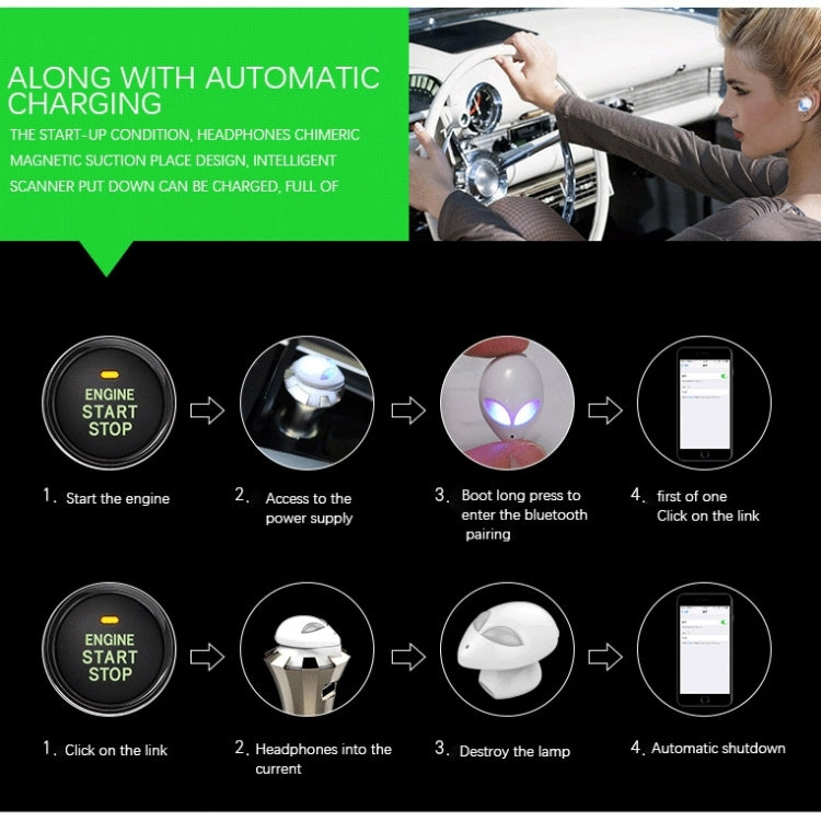 A8 3 in 1 Bluetooth Earphone & Safety Hammer & Car Charger, Support Hands-free Call & USB Quick Charger Function - Bluetooth Car Kits by PMC TechLife | Online Shopping South Africa | PMC TechLife | Buy Now Pay Later Mobicred