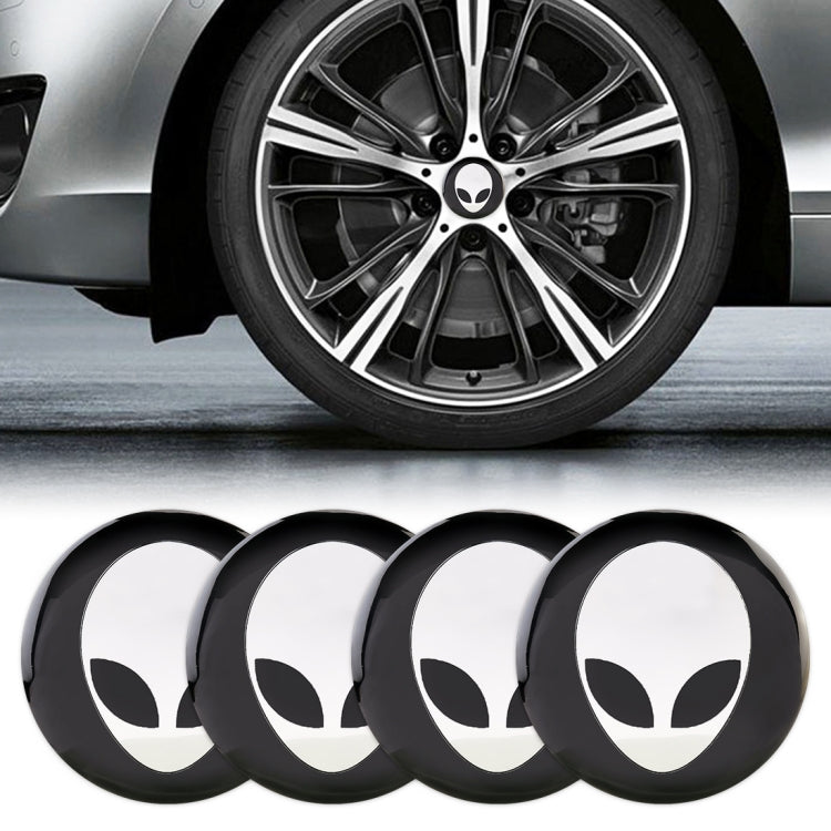 4 PCS Car-Styling Alien Pattern Metal Wheel Hub Decorative Sticker, Diameter: 5.8cm - Decorative Sticker by PMC TechLife | Online Shopping South Africa | PMC TechLife