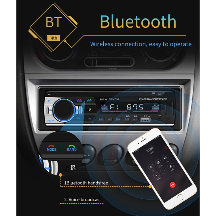 SWM-530 12V Universal Car Dual USB Charger Radio Receiver MP3 Player, Support FM & Bluetooth with Remote Control - Car MP3 & MP4 & MP5 by PMC Jewellery | Online Shopping South Africa | PMC Jewellery | Buy Now Pay Later Mobicred