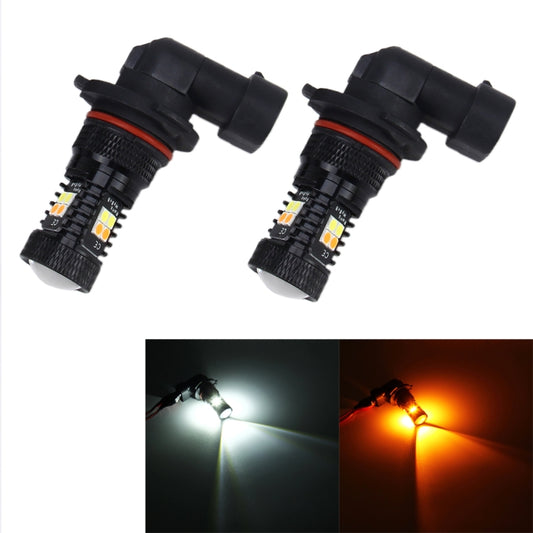 2 PCS 9006/HB4 DC 12V 5W 350LM Auto Car Fog Lights with 16 SMD-3030 LED Bulbs, White + Yellow Light - Fog / Driving Lights by PMC Jewellery | Online Shopping South Africa | PMC Jewellery | Buy Now Pay Later Mobicred