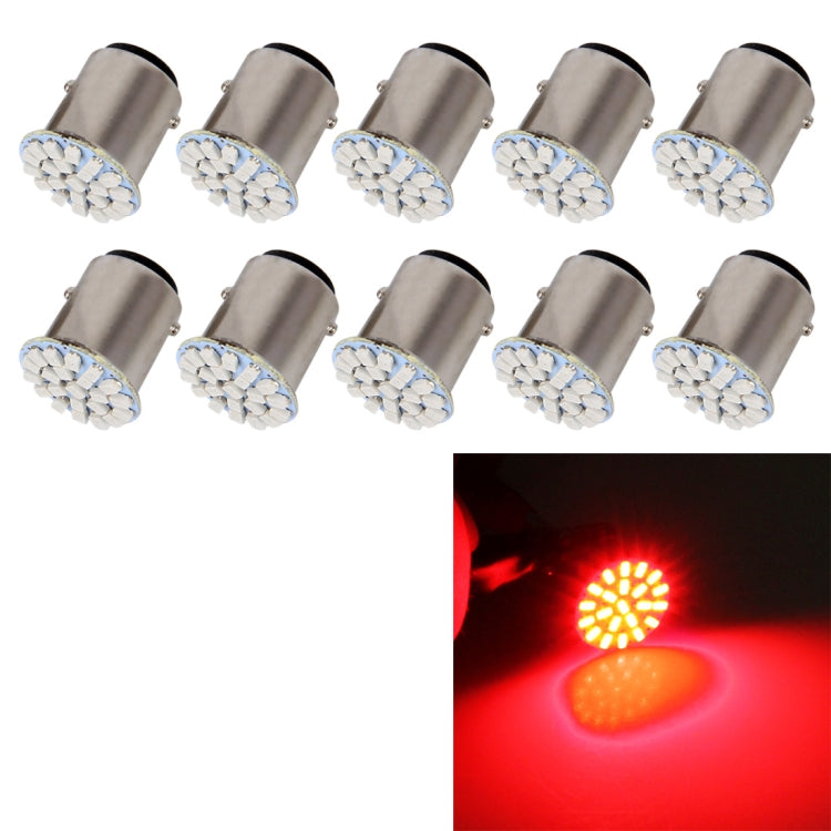 10 PCS Car Auto 1.2W 1157 BAY15D 22-LED Bulbs Brake Light - Brake Lights by PMC TechLife | Online Shopping South Africa | PMC TechLife | Buy Now Pay Later Mobicred