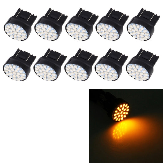 10 PCS T20/7443 Car Auto Lamp 1.2W 22-SMD 1206 LED Bulbs Brake Light - Arrow Turn Lights by PMC Jewellery | Online Shopping South Africa | PMC Jewellery | Buy Now Pay Later Mobicred