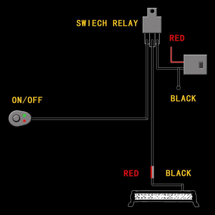 Offroad Driving 300W Light Bar Wiring Harness with Fuse DC 14V 40 Amp Relay ON/OFF Switch - Wires by PMC Jewellery | Online Shopping South Africa | PMC Jewellery | Buy Now Pay Later Mobicred