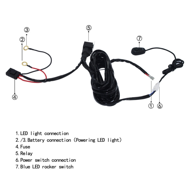 Offroad Driving 300W Light Bar Wiring Harness with Fuse DC 14V 40 Amp Relay ON/OFF Switch - Wires by PMC Jewellery | Online Shopping South Africa | PMC Jewellery | Buy Now Pay Later Mobicred