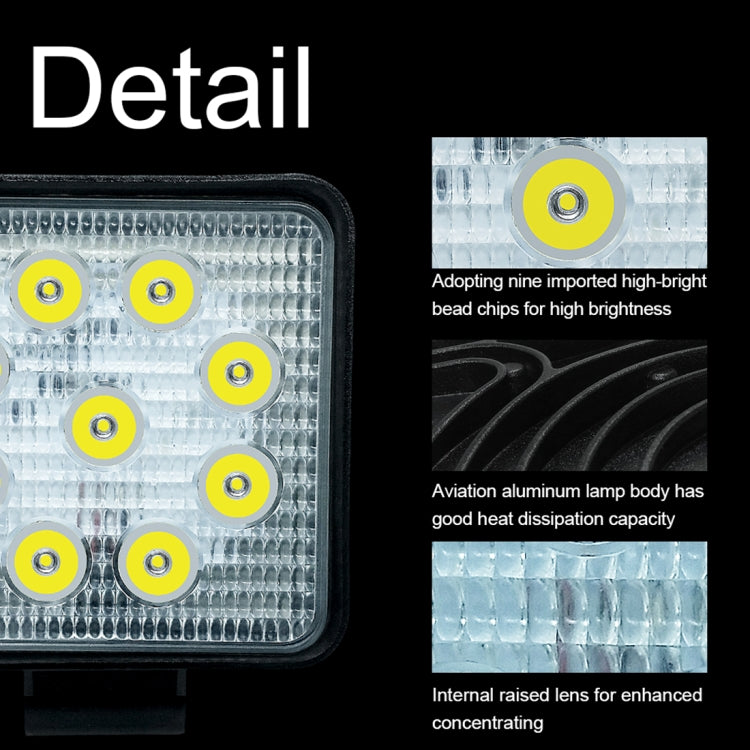 6.7W White Light Square-Shaped Waterproof Car Boat Marine Work Lights Spotlight LED Bulbs, DC 9-30V - Work Lights by PMC TechLife | Online Shopping South Africa | PMC TechLife | Buy Now Pay Later Mobicred