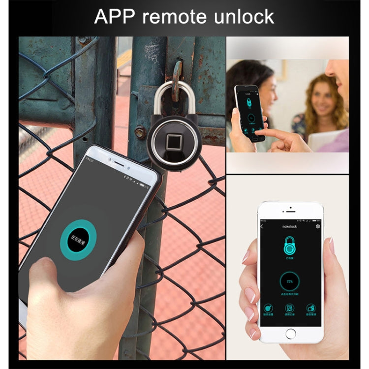 Waterproof Intelligent Bluetooth Fingerprint Padlock Remote Unlocking for iOS / Android(Silver) - Padlocks by PMC TechLife | Online Shopping South Africa | PMC TechLife | Buy Now Pay Later Mobicred