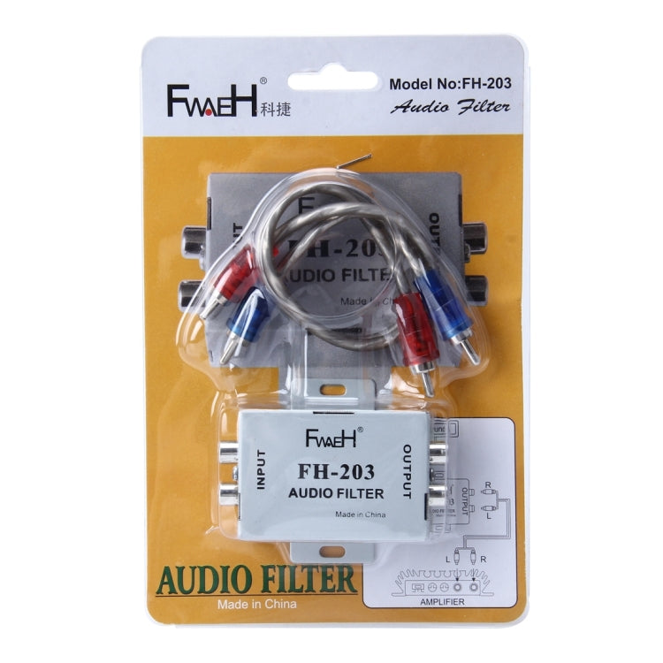 FH-203 12V Vehicle Car Audio Amplifier Noise Filter RCA Plug Loop Isolator for DVD Stereos - Car Amplifiers by PMC Jewellery | Online Shopping South Africa | PMC Jewellery