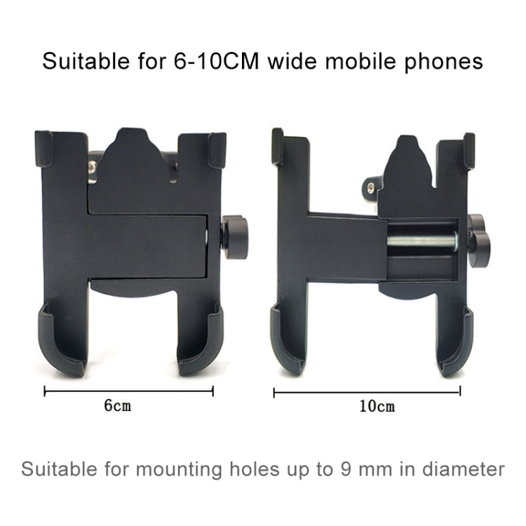 Motorcycle Rear View Mirror Aluminum Alloy Phone Bracket, Suitable for 60-100mm Device(Black) - Holder by PMC TechLife | Online Shopping South Africa | PMC TechLife | Buy Now Pay Later Mobicred