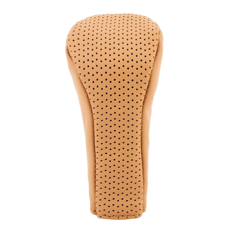 Universal Nonslip Breathable Genuine Leather Car Gear Shift Knob Cover(Brown) - Shift Knob by PMC TechLife | Online Shopping South Africa | PMC TechLife | Buy Now Pay Later Mobicred