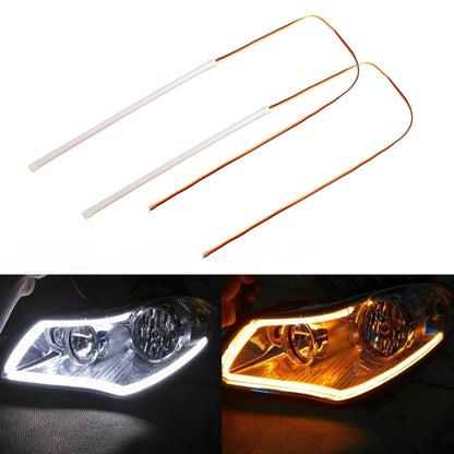 2 PCS 30cm DC12V 3.2W Ultra-thin Car Auto Double Colors Turn Lights / Running Lights (Turn Lights: Yellow Light; Running Lights: White Light) - Running Lights by PMC Jewellery | Online Shopping South Africa | PMC Jewellery | Buy Now Pay Later Mobicred