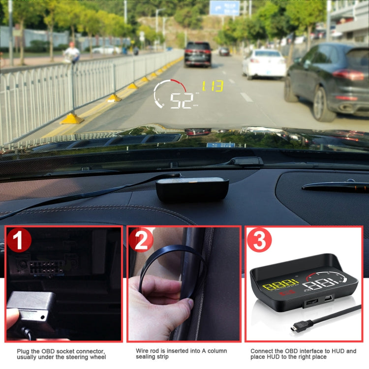 M10 3.5 inch Universal Car OBD2 HUD Vehicle-mounted Head Up Display (Yellow) - Head Up Display System by PMC TechLife | Online Shopping South Africa | PMC TechLife | Buy Now Pay Later Mobicred