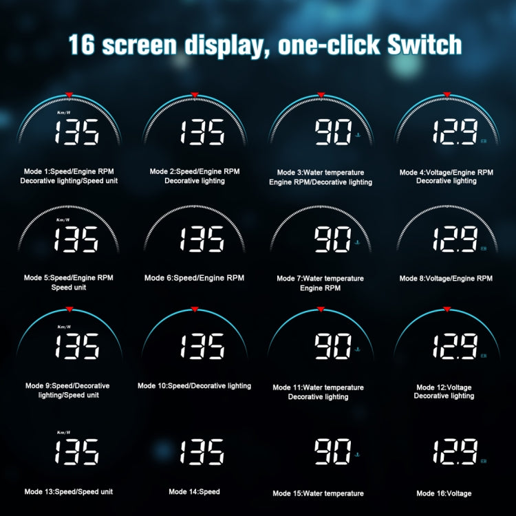 M8 3.5 inch Universal Car OBD2 HUD Vehicle-mounted Head Up Display - Head Up Display System by PMC TechLife | Online Shopping South Africa | PMC TechLife | Buy Now Pay Later Mobicred
