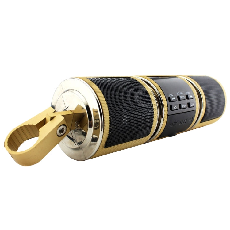 Motorcycle Waterproof Aluminum Shell Bluetooth Handle Stereo Speaker, Support BT/MP3/FM/TF(Gold) - Electrical Instruments by PMC Jewellery | Online Shopping South Africa | PMC Jewellery | Buy Now Pay Later Mobicred