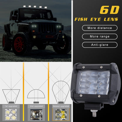 4 inch Four Rows 15W 2000LM 6000K Car Truck Off-road Vehicle LED Work Lights Spotlight - Work Lights by PMC Jewellery | Online Shopping South Africa | PMC Jewellery | Buy Now Pay Later Mobicred