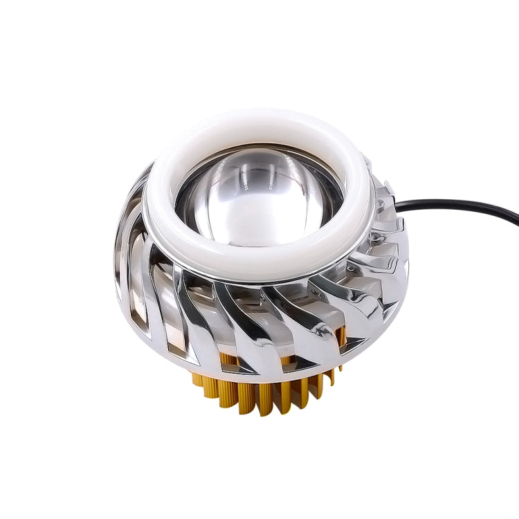 Motorcycle 30W DC 12V-85V LED Headlight Lens Built-in Whirlwind Double Aperture Angle Eyes + Devil Eye(Red Light) - Headlights by PMC Jewellery | Online Shopping South Africa | PMC Jewellery | Buy Now Pay Later Mobicred