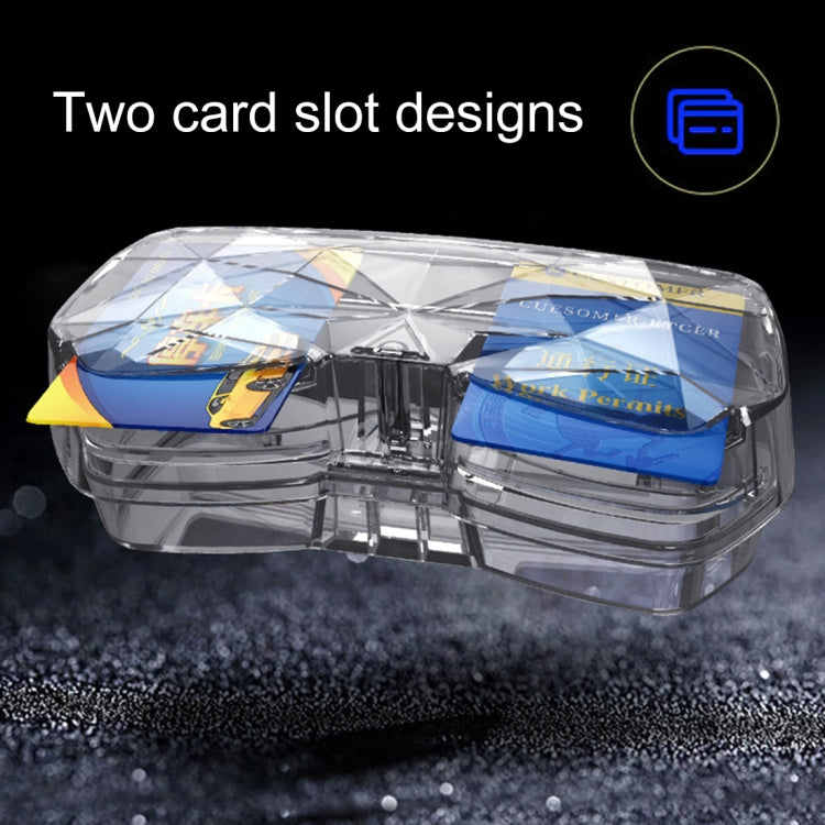 Car Multi-functional Glasses Case Sunglasses Storage Holder with Card Slot, Diamond Style (Pink) - Sunglasses & Glasses Clips by PMC TechLife | Online Shopping South Africa | PMC TechLife | Buy Now Pay Later Mobicred