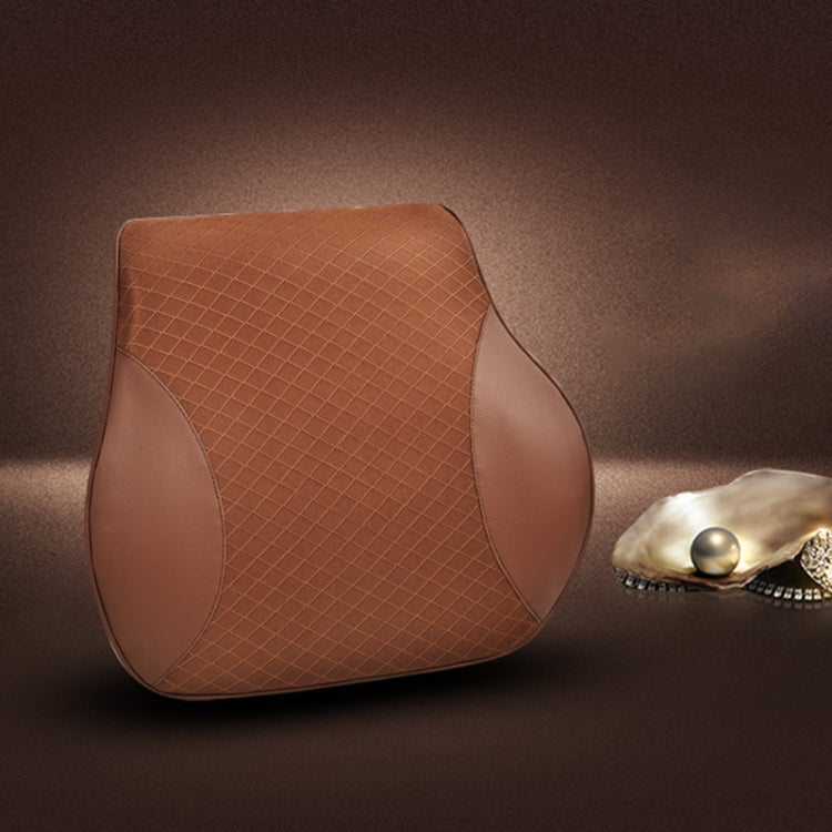 Four Seasons Breathable Memory Foam Car Lumbar Pillow Polyester Pillow (Coffee) - Seat Accessories by PMC TechLife | Online Shopping South Africa | PMC TechLife | Buy Now Pay Later Mobicred