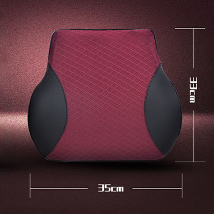 Four Seasons Breathable Memory Foam Car Lumbar Pillow Polyester Pillow (Coffee) - Seat Accessories by PMC TechLife | Online Shopping South Africa | PMC TechLife | Buy Now Pay Later Mobicred