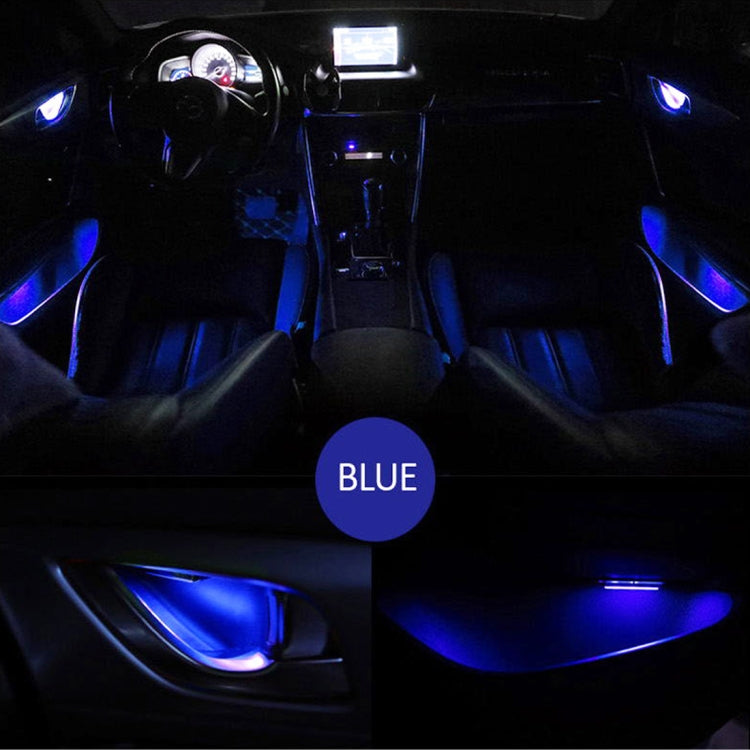 4 PCS Universal Car LED Inner Handle Light Atmosphere Lights Decorative Lamp DC12V / 0.5W Cable Length: 75cm (Blue Light) - Atmosphere lights by PMC Jewellery | Online Shopping South Africa | PMC Jewellery | Buy Now Pay Later Mobicred