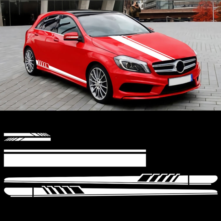 5 in 1 Car Styling Stripe Hood PVC Sticker Auto Decorative Sticker (White) - Decorative Sticker by PMC TechLife | Online Shopping South Africa | PMC TechLife | Buy Now Pay Later Mobicred