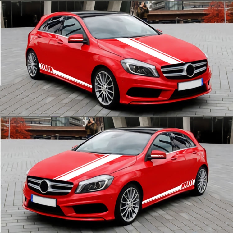 5 in 1 Car Styling Stripe Hood PVC Sticker Auto Decorative Sticker (White) - Decorative Sticker by PMC TechLife | Online Shopping South Africa | PMC TechLife | Buy Now Pay Later Mobicred