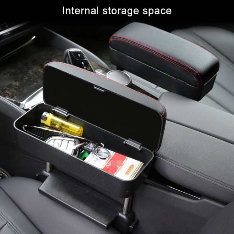 Universal Car PU Leather Wrapped Armrest Box Cushion Car Armrest Box Mat with Storage Box (Black White) - Stowing Tidying by PMC TechLife | Online Shopping South Africa | PMC TechLife | Buy Now Pay Later Mobicred