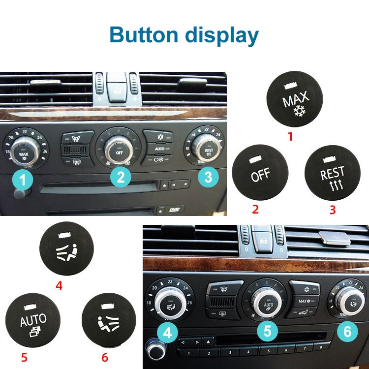 Car Air Conditioner Panel Switch Button AUTO Key 6131 9250 196-1 for BMW E60 2003-2010, Left Driving - Car Switches by PMC TechLife | Online Shopping South Africa | PMC TechLife | Buy Now Pay Later Mobicred