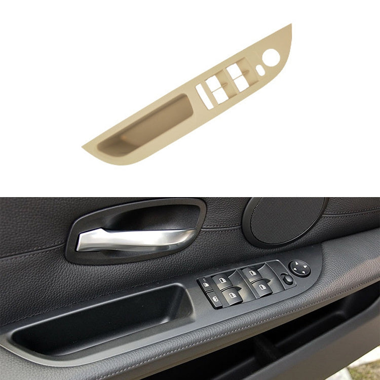 Car Left Front Door Window Lift Switch Trim Panel 51416983705 for BMW E60 2008-2010, Left Driving Standard Version (Beige) - Car Interior Mouldings by PMC Jewellery | Online Shopping South Africa | PMC Jewellery | Buy Now Pay Later Mobicred