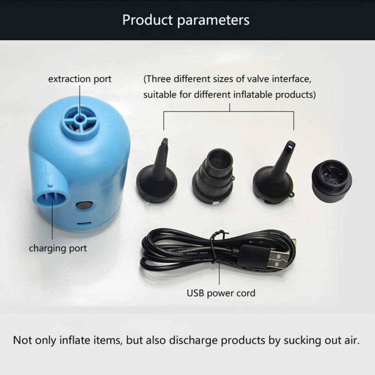 HT-426 USB Electric Air Pump for Rubber Boat Inflatable Bed (Blue) - Inflatable Pump by PMC TechLife | Online Shopping South Africa | PMC TechLife