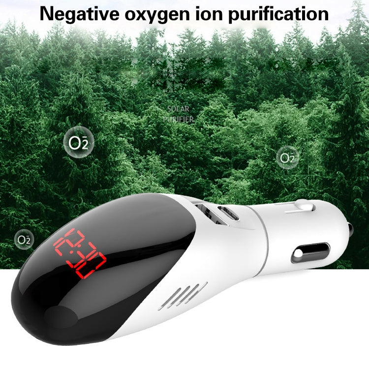 Multifunctional Formaldehyde Removal Air Purifier QC3.0 Car Phone Charger Display Screen (White) -  by PMC TechLife | Online Shopping South Africa | PMC TechLife | Buy Now Pay Later Mobicred