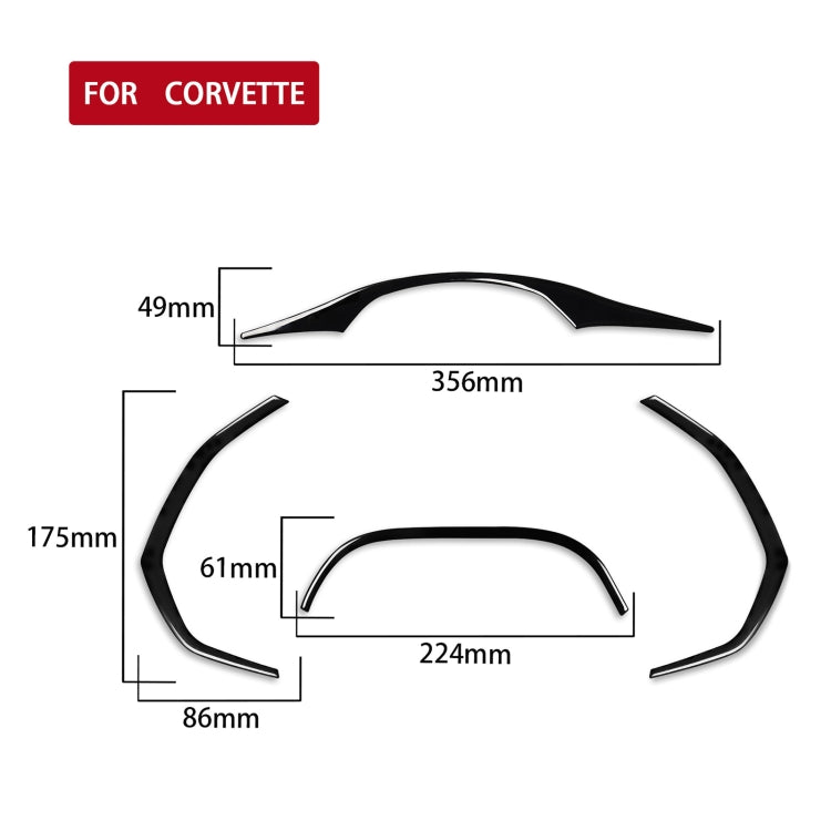 For Chevrolet Corvette C7 2014-2019 4 in 1 Car Dashboard Frame Decorative Sticker, Left Drive - Car Interior Mouldings by PMC TechLife | Online Shopping South Africa | PMC TechLife | Buy Now Pay Later Mobicred