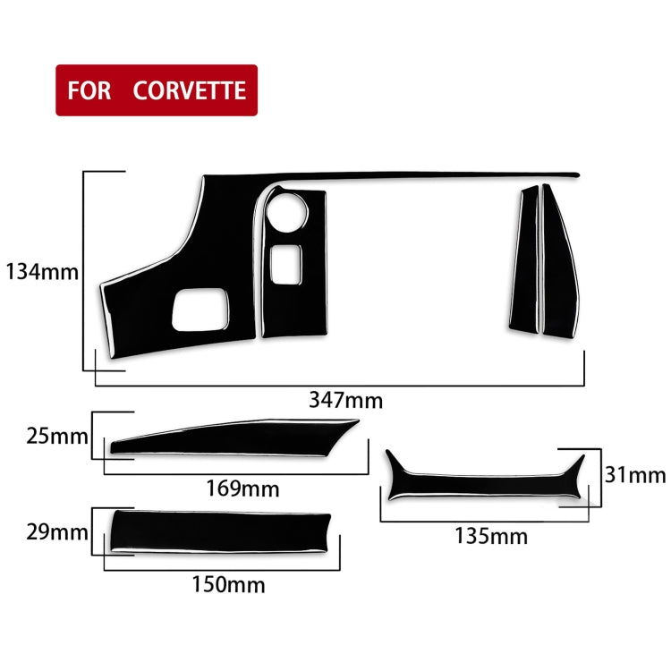 For Chevrolet Corvette C7 2014-2019 Car Central Control Decorative Sticker, Left Drive - Car Interior Mouldings by PMC TechLife | Online Shopping South Africa | PMC TechLife | Buy Now Pay Later Mobicred