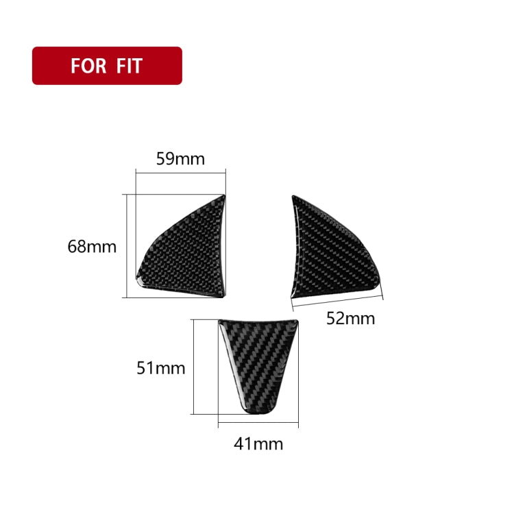 3 in 1 Car Carbon Fiber Steering Wheel Button Decorative Sticker for Honda Fit, Left and Right Drive Universal - Car Interior Mouldings by PMC Jewellery | Online Shopping South Africa | PMC Jewellery | Buy Now Pay Later Mobicred