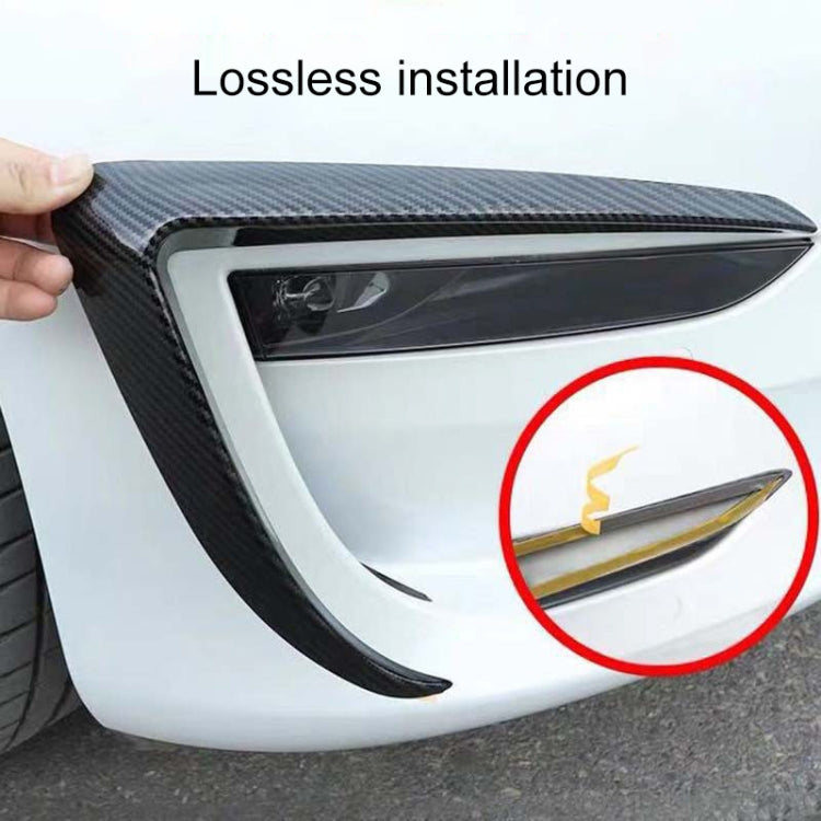 2 PCS Car Lamp Eyebrow Decorative Sticker Fog Lamp Frame for Tesla Model 3(Black) - free shipping - PMC TechLife - Order now!