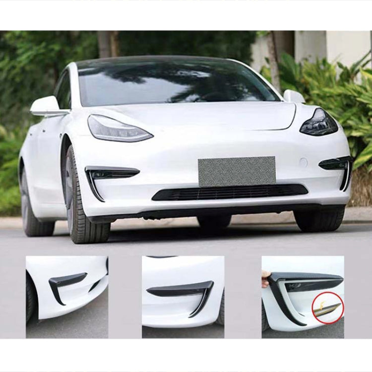 2 PCS Car Lamp Eyebrow Decorative Sticker Fog Lamp Frame for Tesla Model 3(Black) - free shipping - PMC TechLife - Order now!