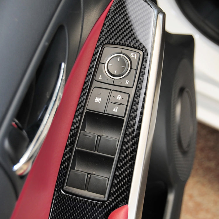 Car Carbon Fiber Window Glass Lifting Panel Button Decorative Sticker for Lexus IS250 2013-, Left Drive B Style - Car Interior Mouldings by PMC TechLife | Online Shopping South Africa | PMC TechLife | Buy Now Pay Later Mobicred