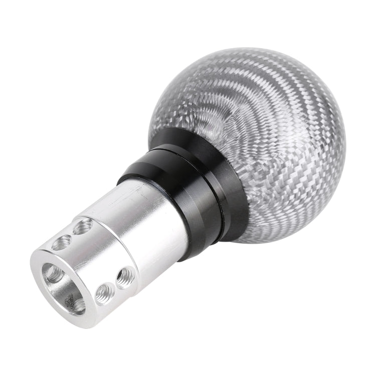 Universal Car Pressable Telescopic Carbon Fiber Gear Head Gear Shift Knob, Length: 9.5cm (Silver) - Shift Knob by PMC Jewellery | Online Shopping South Africa | PMC Jewellery | Buy Now Pay Later Mobicred