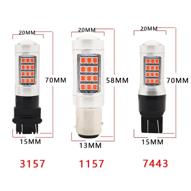 2 PCS 7443 DC12V / 2.2W Car Strobe Brake Lights with 42LEDs SMD-2835 Lamps(Red Light) - free shipping - PMC TechLife - Order now!