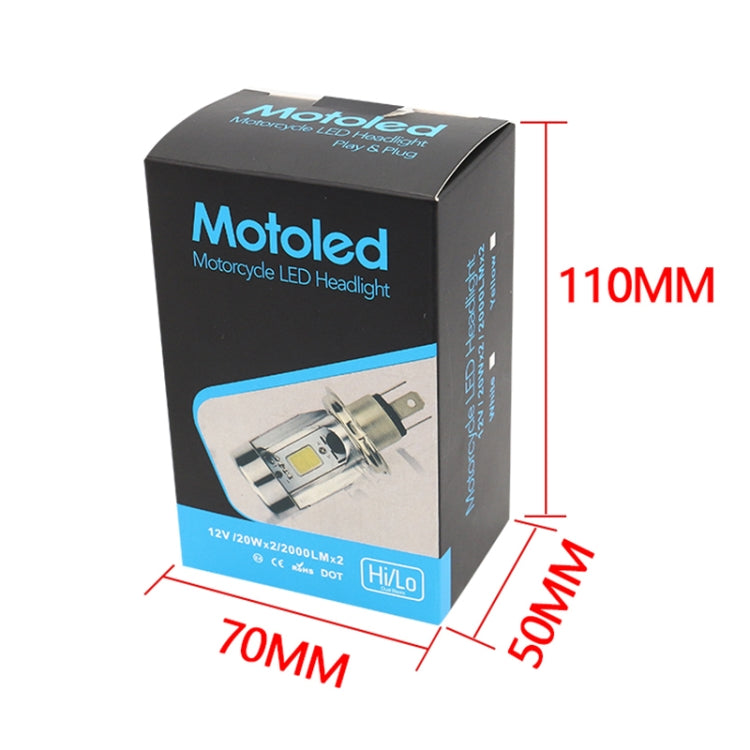 BA20D DC12-80V / 20W / 6000K / 2000LM Motorcycle Headlight with Angel Eyes (Red) - Headlights by PMC Jewellery | Online Shopping South Africa | PMC Jewellery | Buy Now Pay Later Mobicred