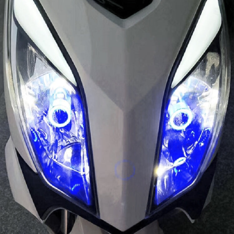 BA20D DC12-80V / 20W / 6000K / 2000LM Motorcycle Headlight with Angel Eyes (Red) - Headlights by PMC Jewellery | Online Shopping South Africa | PMC Jewellery | Buy Now Pay Later Mobicred
