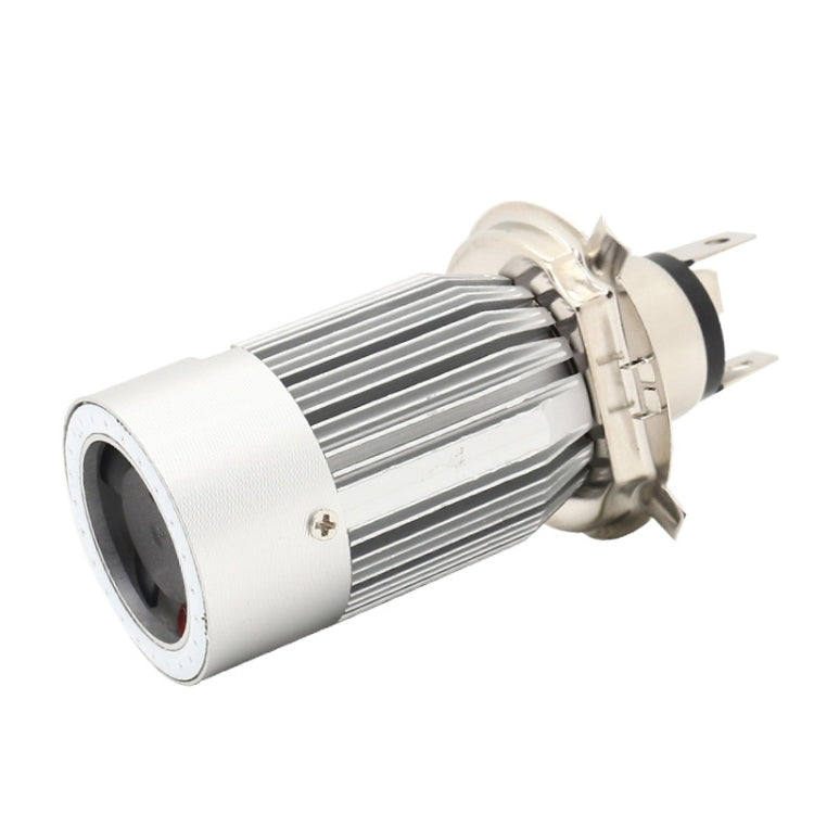 H4 DC12-80V / 20W / 6000K / 2000LM Motorcycle Headlight with Angel Eyes (Blue) - Headlights by PMC Jewellery | Online Shopping South Africa | PMC Jewellery | Buy Now Pay Later Mobicred